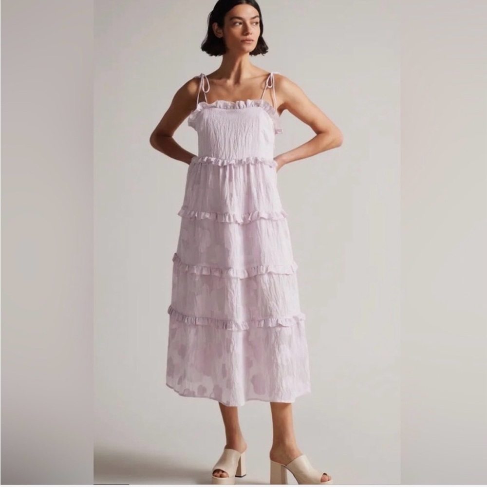Ted Baker London Lavender Floral Tiered Dress